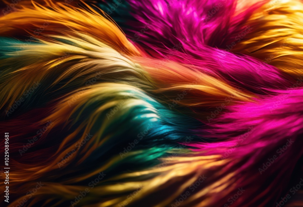 close view luxurious soft fur displaying spectrum vibrant colors intricate textures, luxury, softness, plush, opulent, rich, tactile, shear, luster, warmth close view luxurious soft fur displaying spectrum vibrant colors intricate textures, luxury, softness, plush, opulent, rich, tactile, shear, luster, warmth