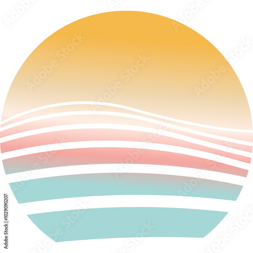 80s Retro Sunset Design Set: Vintage Stripes for T-shirts, POD, and More