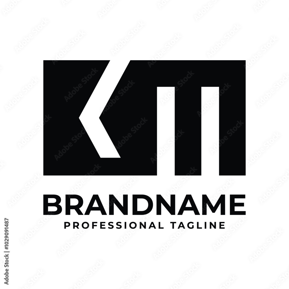 Fototapeta premium Letters KM Monogram Logo, suitable for any business with KM or MK initials