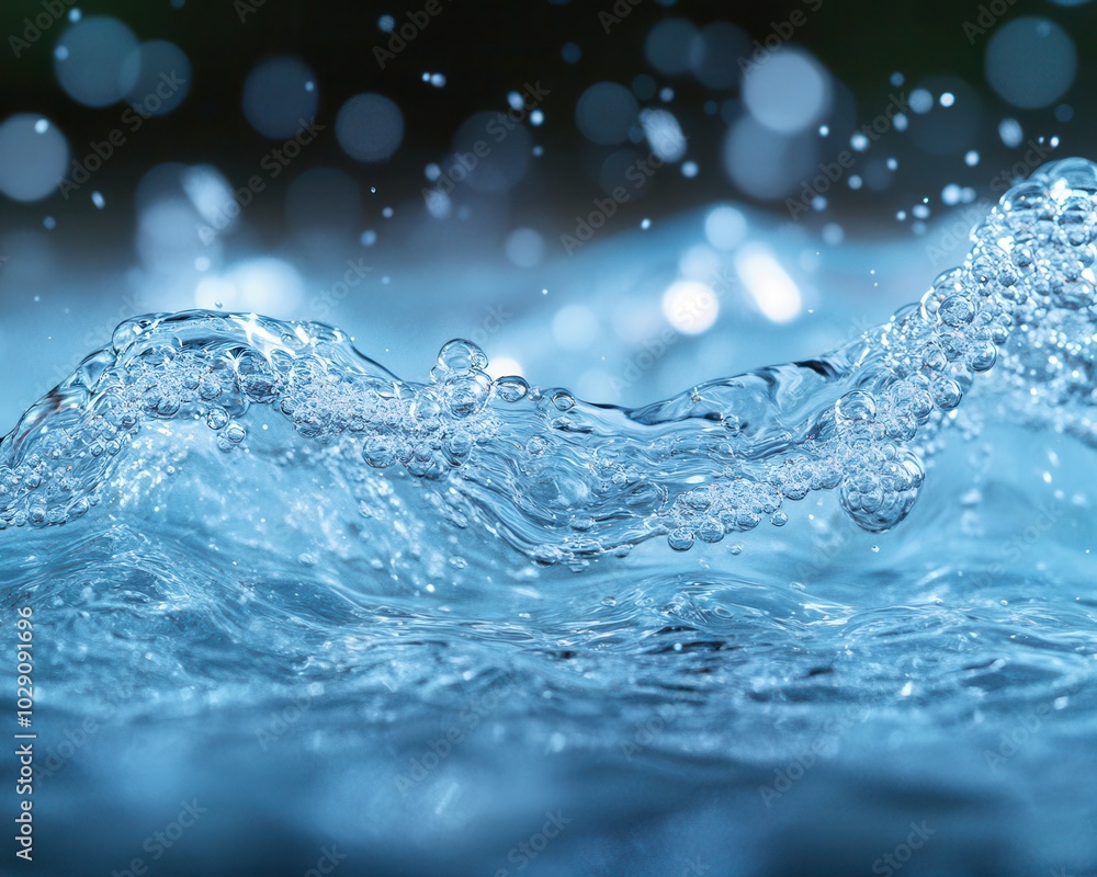 Captivating High-Resolution Close-Up of Crystal Blue Water Splash with Bokeh Effect Perfect for Background or Wallpaper Use Captivating High-Resolution Close-Up of Crystal Blue Water Splash with Bokeh Effect Perfect for Background or Wallpaper Use