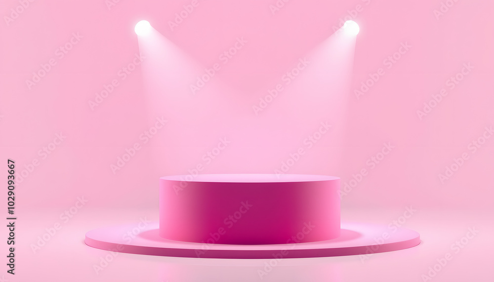 Minimal Pink Podium Platform For Product Display Advertising 3D Rendering isolated with white highlights, png Minimal Pink Podium Platform For Product Display Advertising 3D Rendering isolated with white highlights, png