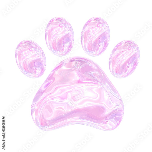 3D Holographic Pink Crystal Elements 