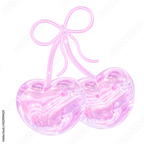 3D Holographic Pink Crystal Elements 