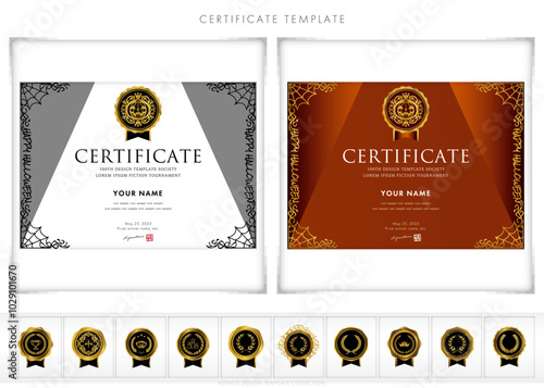 ハロウィン賞状１８７（横）certificate　award　表彰状　celebration
