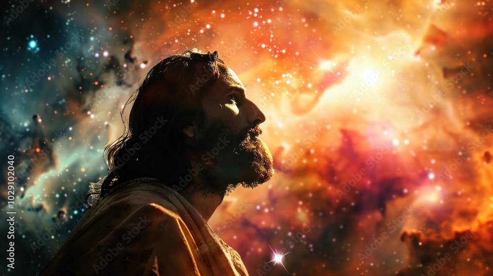 Jesus in space combining science fiction with religious themes Jesus in space combining science fiction with religious themes
