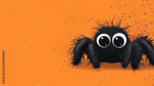 A cute spider on the plain background photo