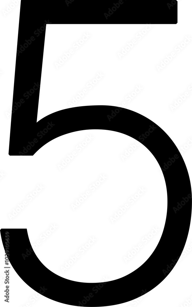 Illustrative image of number five Illustrative image of number five