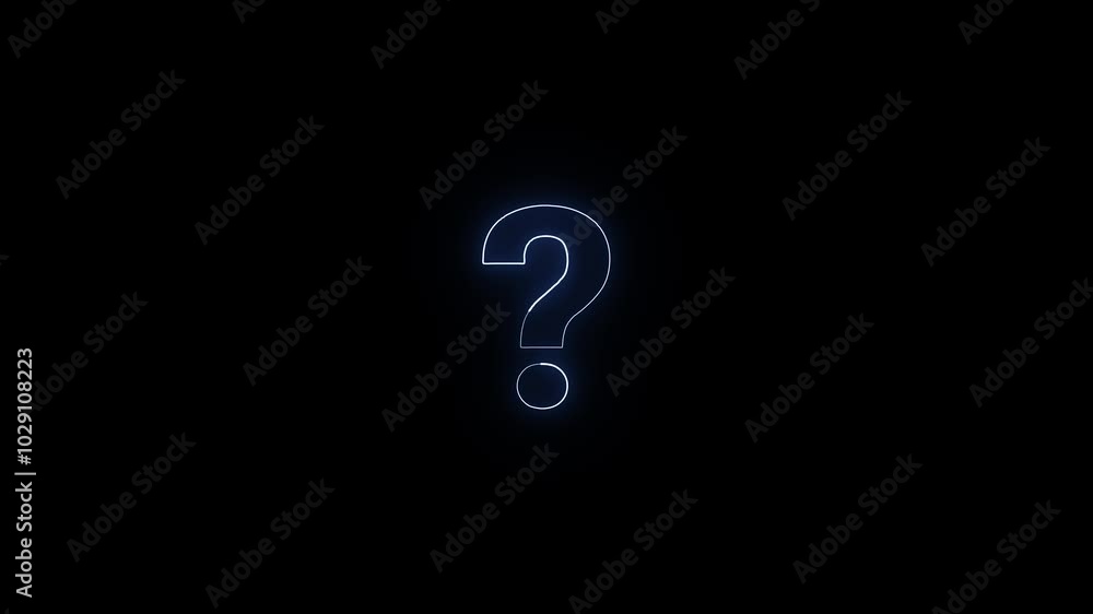 Neon question mark icon. Neon question mark icon.