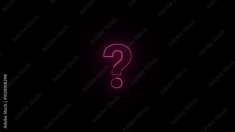 Neon question mark icon. Neon question mark icon.