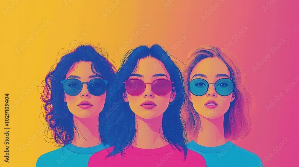Social media flat design top view influencers animation Triadic Color Scheme Social media flat design top view influencers animation Triadic Color Scheme