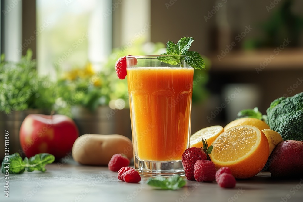 Detox Juice with Fresh Fruits and Vegetables Detox Juice with Fresh Fruits and Vegetables