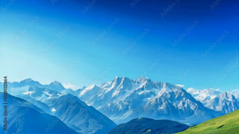 A serene mountain landscape under a clear blue sky, showcasing nature's beauty. A serene mountain landscape under a clear blue sky, showcasing nature's beauty.