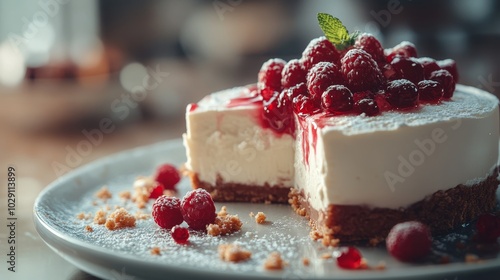 Delicious cheesecake. Premium background