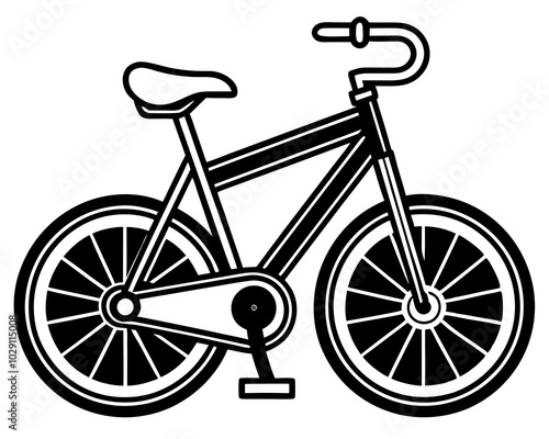 Stationary bicycle silhouette vector