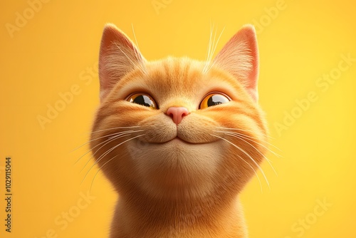 cute and adorable smiling cat in a happy mood