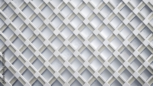 Abstract background showcasing a layered square pattern in shades of white and light grey with cast shadows.