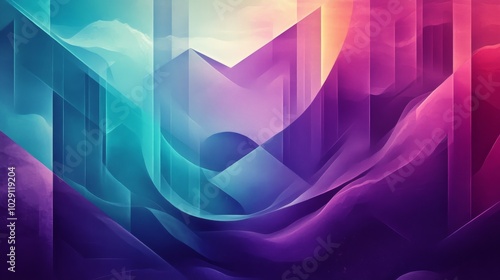 Highly detailed digital abstract geometric wallpaper, purple, dark blue. color gradient
