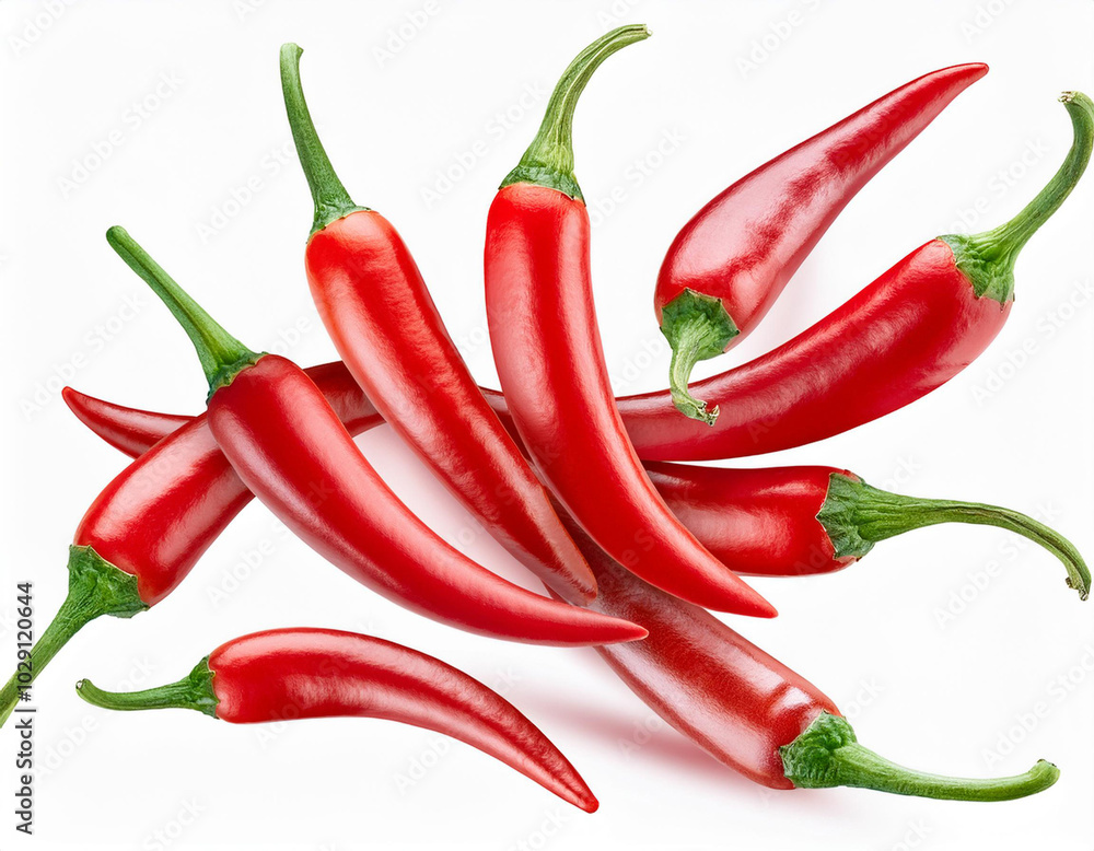 Pepper bitter isolated on a white background, top view. Pepper bitter isolated on a white background, top view.