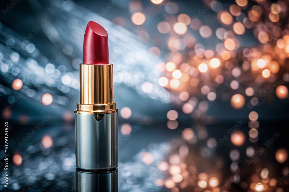 Red Lipstick on Pink Background - Stunning Long Exposure Advertisement for Beauty Products