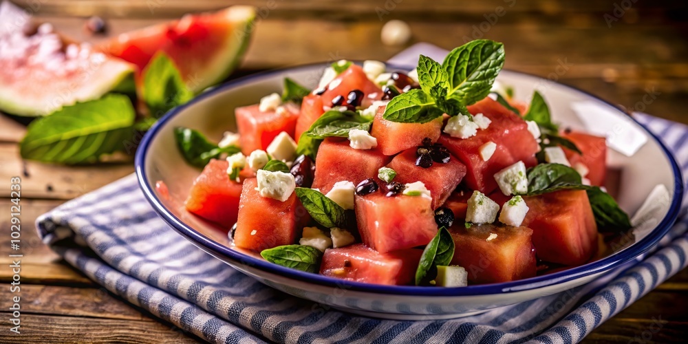 Refreshing Watermelon Salad with Mint and Feta - Summer Recipe Inspiration Refreshing Watermelon Salad with Mint and Feta - Summer Recipe Inspiration