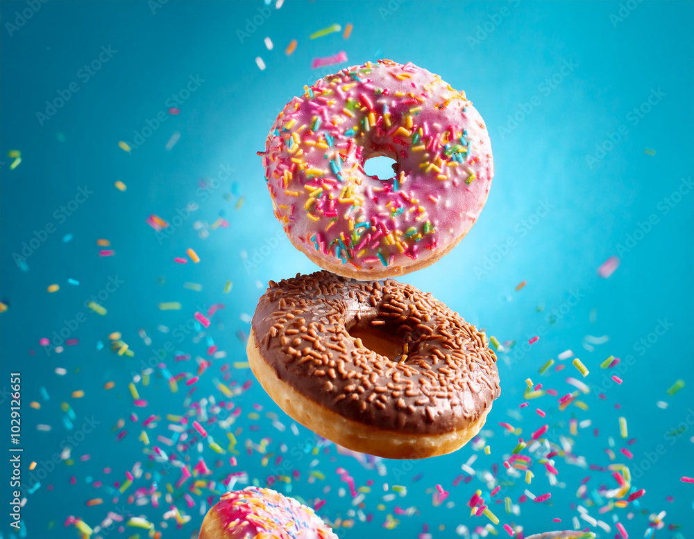Colorful donuts. Isolated on white background Colorful donuts. Isolated on white background