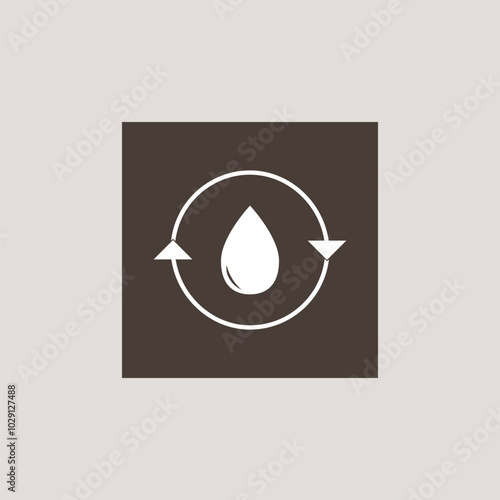 Water drop icon  isolated on gray background.