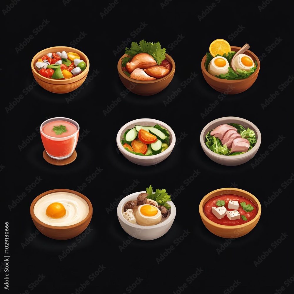 a brand set of icon vegetables on a black background a brand set of icon vegetables on a black background