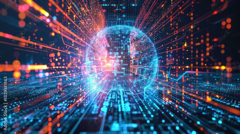 Big data and artificial intelligence concept. Machine learning and cyber mind domination. Neural network ai generated art Big data and artificial intelligence concept. Machine learning and cyber mind domination. Neural network ai generated art
