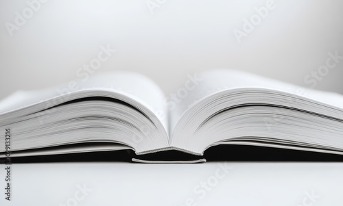 An open book with blank pages, symbolizing potential and creativity.