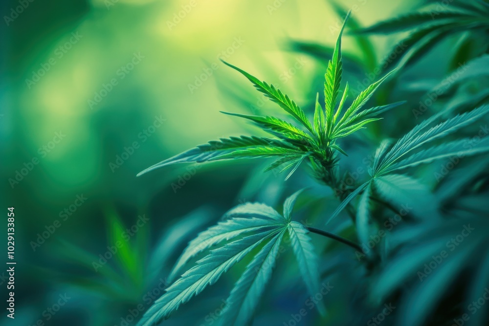 Close-Up of Cannabis Plant Leaves in Natural Light Close-Up of Cannabis Plant Leaves in Natural Light