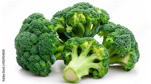 Broccoli isolated on white background with clipping path