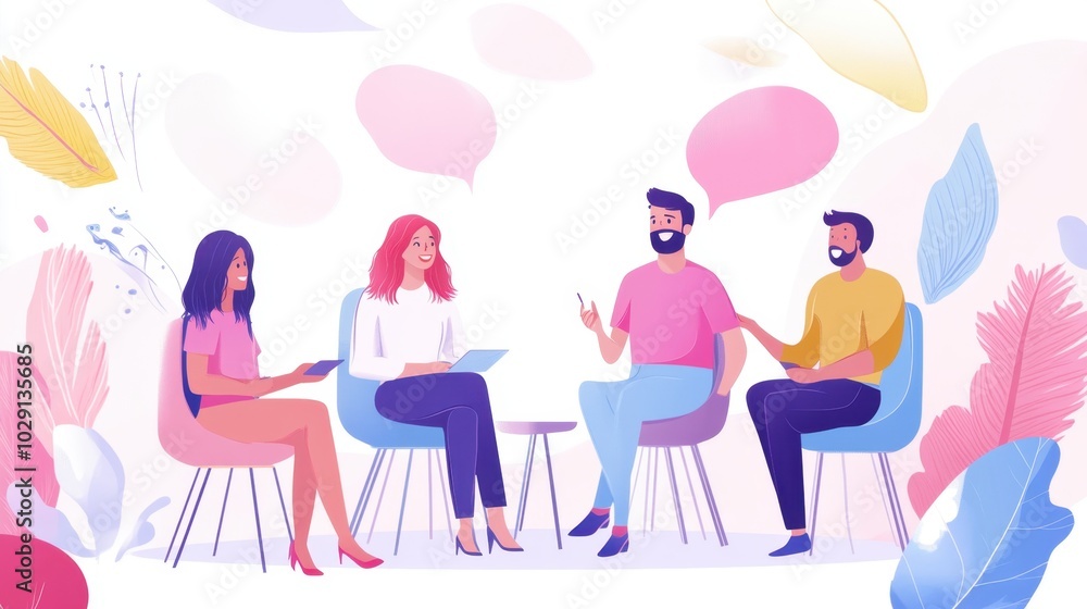 Influencer marketing campaign meeting, PR professional collaborating with content creators to drive engagement Influencer marketing campaign meeting, PR professional collaborating with content creators to drive engagement