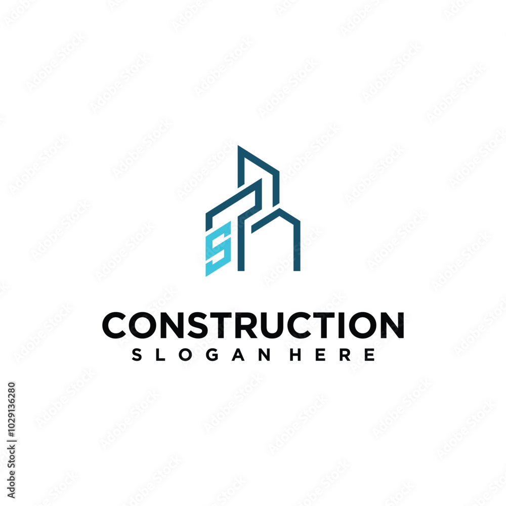 Contruction logo icon with initial s design vector illustration Contruction logo icon with initial s design vector illustration