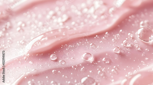 An Intricate Macro Shot of Silky Smooth Cosmetic Texture Enhanced by Tiny Transparent Grains in Soft Focus