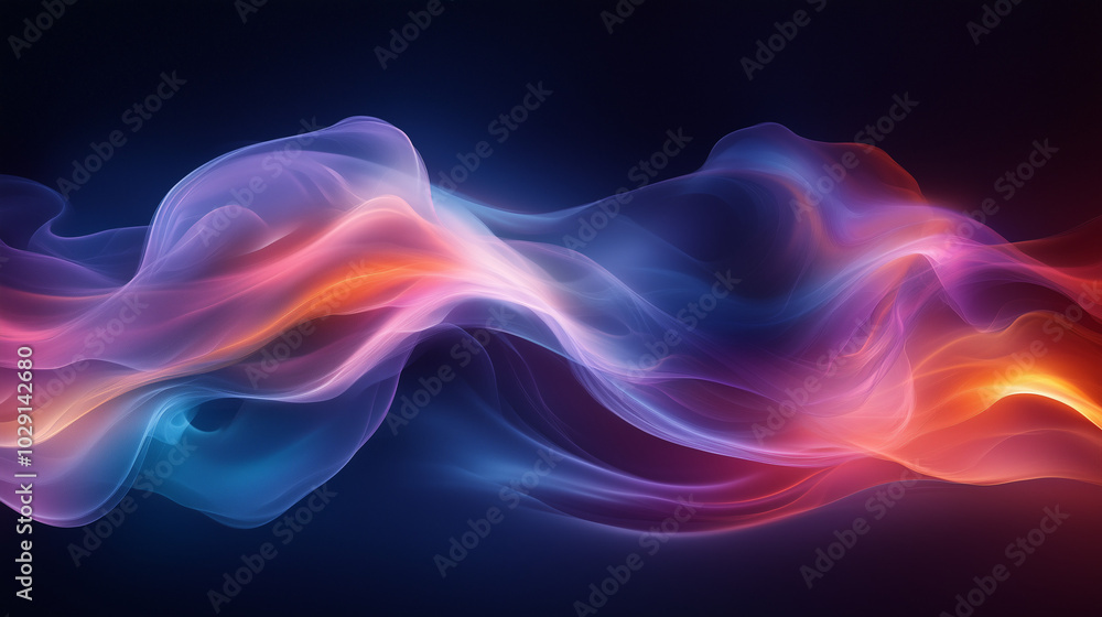 Flowing abstract waves in vibrant pink, blue, and orange tones Flowing abstract waves in vibrant pink, blue, and orange tones