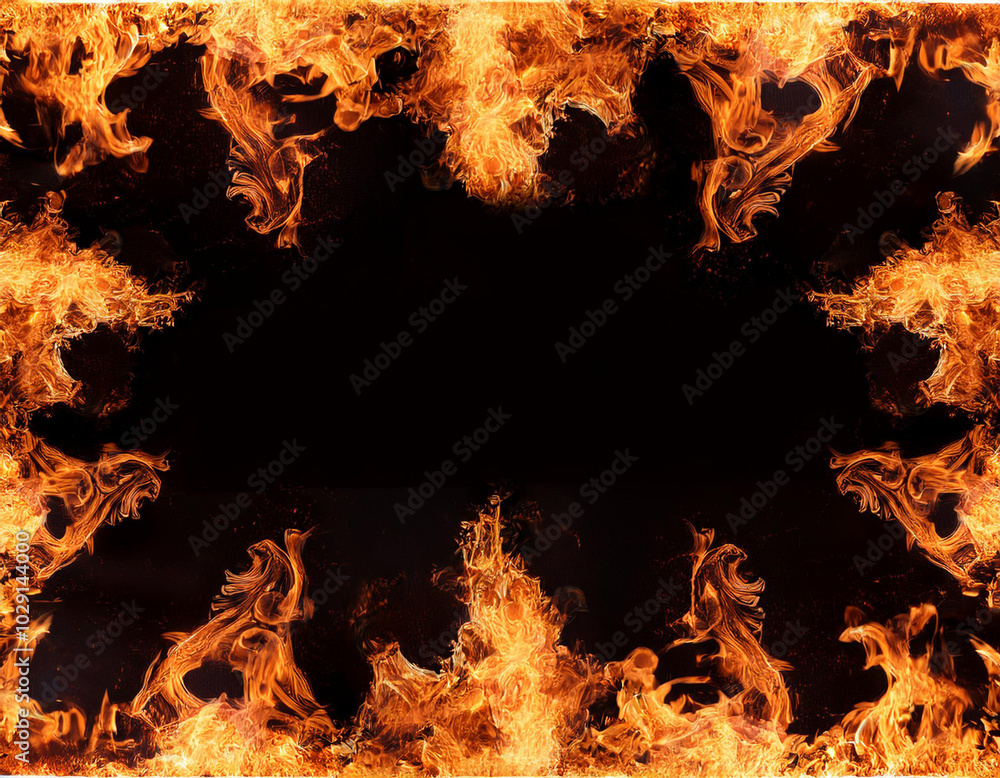abstract fire frame on dark for background use abstract fire frame on dark for background use