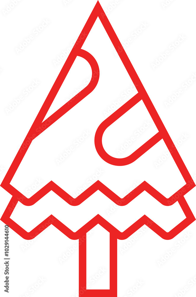 Christmas Tree Icon Line Art Christmas Tree Icon Line Art