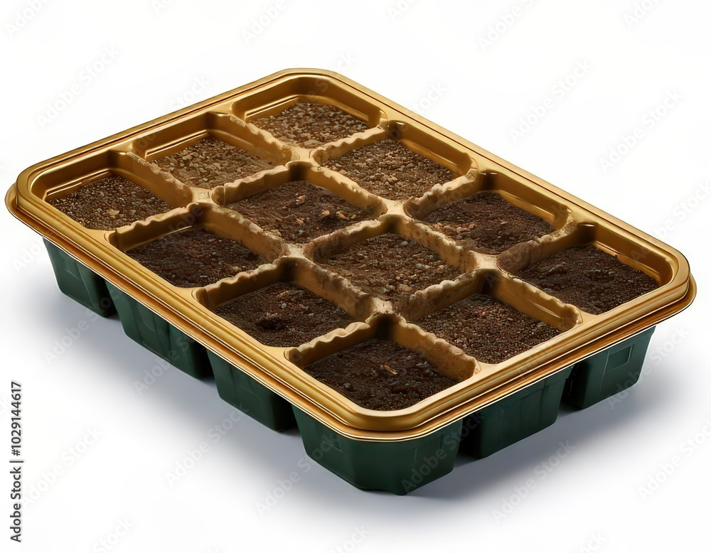 Seed Tray Isolated on White Background for Gardening Use Seed Tray Isolated on White Background for Gardening Use