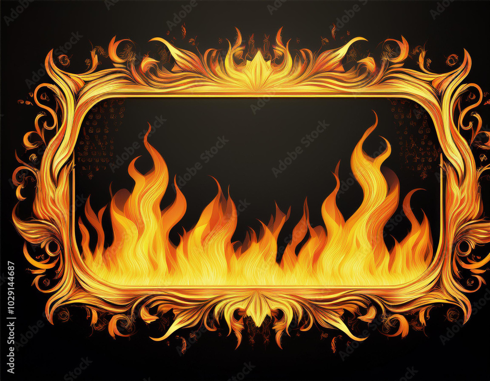 abstract fire frame on dark for background use abstract fire frame on dark for background use
