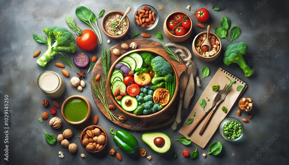 custom made wallpaper toronto digitalFresh Salad with Avocado and Herbs