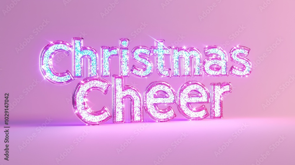 Festive Christmas Cheer Typography in Vibrant 3D Render with Glitter and Bright Colors on Gradient Background - Ultra-Detailed Festive Christmas Cheer Typography in Vibrant 3D Render with Glitter and Bright Colors on Gradient Background - Ultra-Detailed