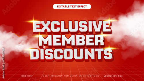 Exclusive member Shopping day Sale discount deals Editable text red gradient sun burst banner