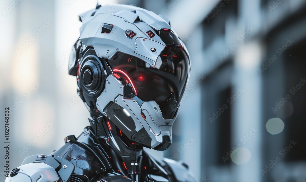 High-tech cyborg warrior, 4K hyperrealistic photo High-tech cyborg warrior, 4K hyperrealistic photo