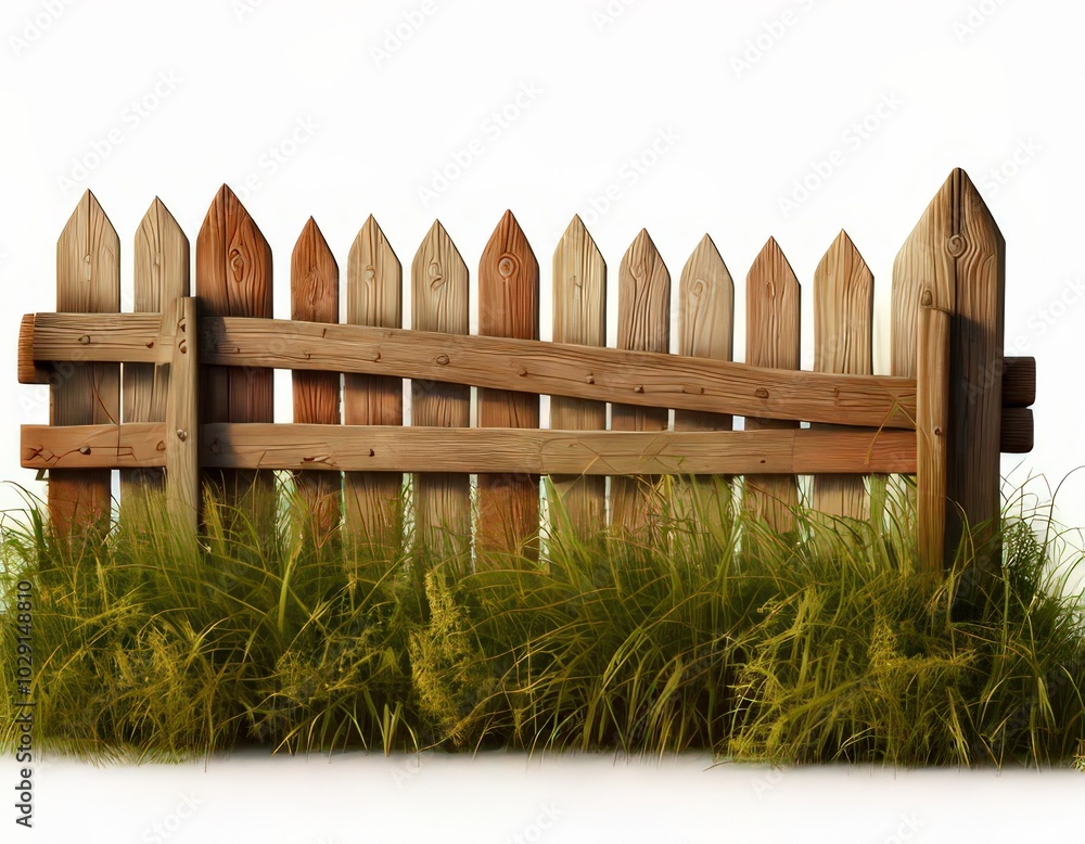 Wooden Fence Isolated on White Background Wooden Fence Isolated on White Background