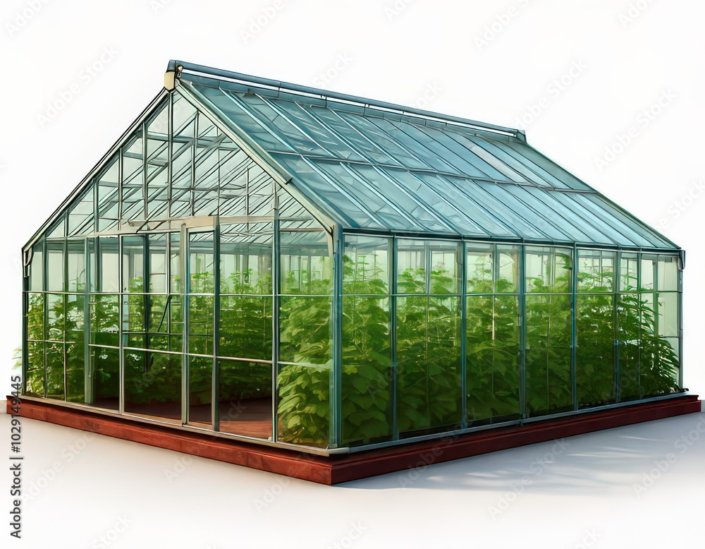 Obraz premium Isolated Greenhouse on White Background for Stock Use
