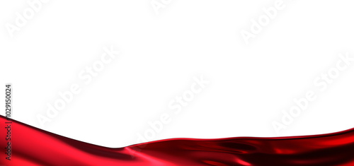Waving satin cloth isolated on transparent background
