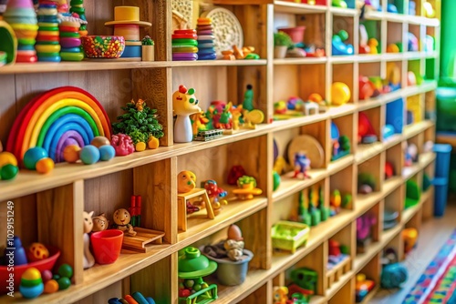 Sensory Toys Shelf for Children with Special Needs - Tilt-Shift Photography