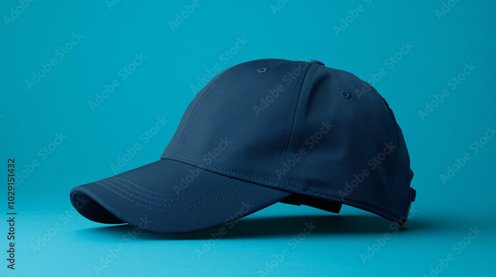blue baseball cap on turquoise background blue baseball cap on turquoise background