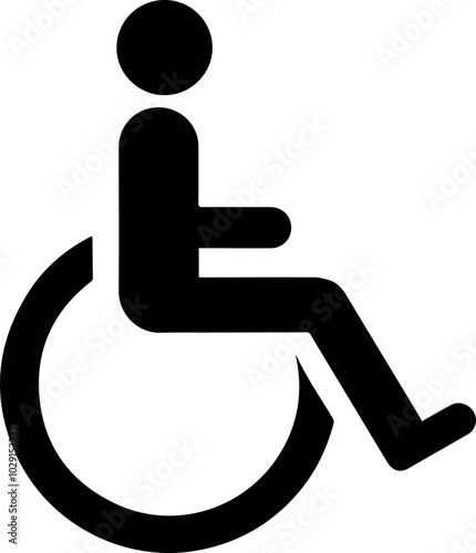 Wheelchair / handicapped access sign or symbol flat icon silhouette
