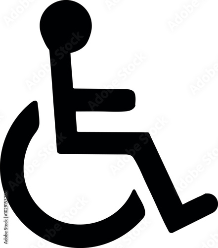 Wheelchair / handicapped access sign or symbol flat icon silhouette